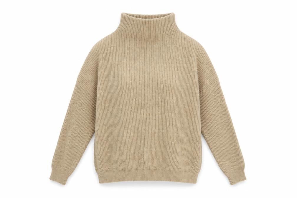 Dorothy Perkins Womens Beige Roll Neck Chunky Knit Jumper Size 10