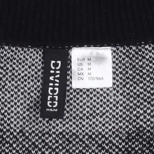 H&M Women’s Black Check Knit V-Neck Sleeveless Vest Jumper Size 12