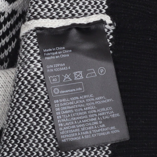 H&M Women’s Black Check Knit V-Neck Sleeveless Vest Jumper Size 12