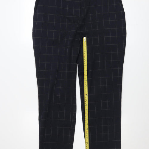 Dunnes Women's Black Check Trousers Size 14 Regular Fit Workwear
