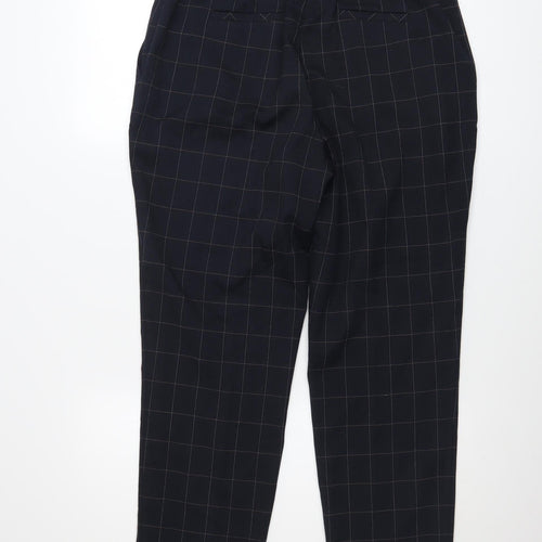 Dunnes Women's Black Check Trousers Size 14 Regular Fit Workwear