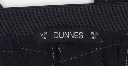 Dunnes Women's Black Check Trousers Size 14 Regular Fit Workwear