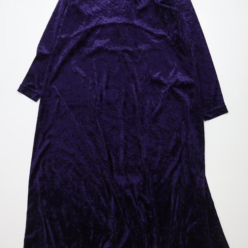 Blooming of Dublin Women's Purple Long Sleeve Velvet Maxi Dress Size 12-14