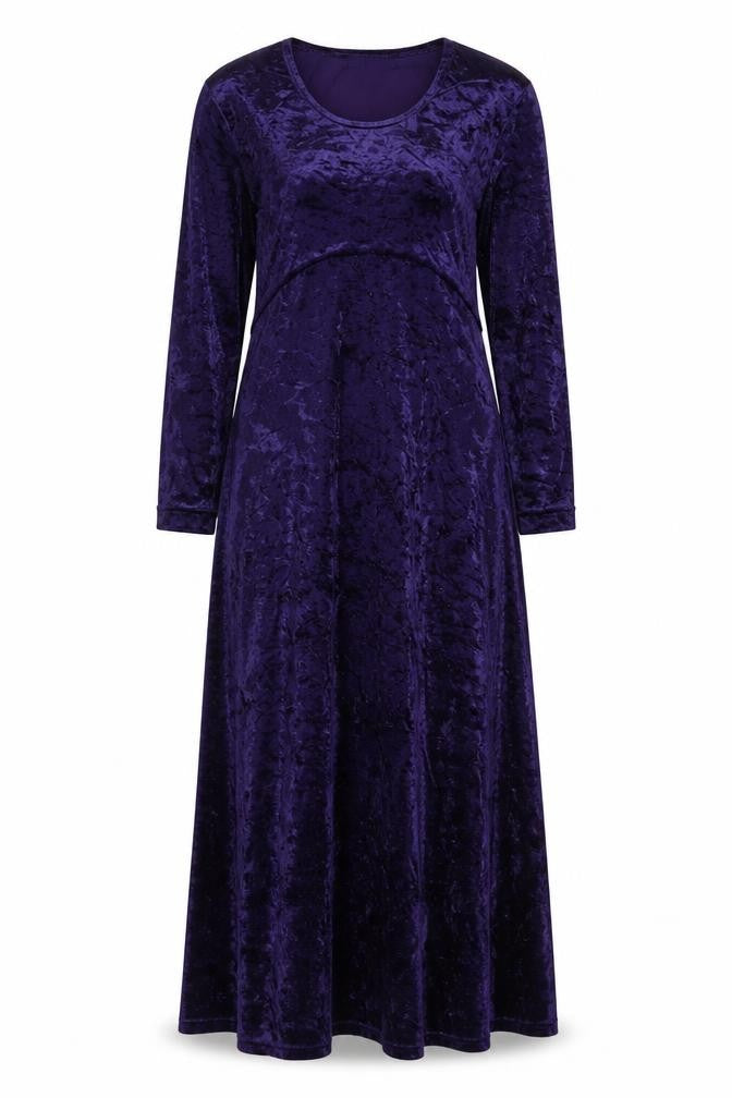 Blooming of Dublin Women's Purple Long Sleeve Velvet Maxi Dress Size 12-14