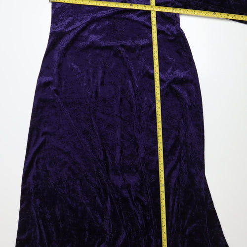 Blooming of Dublin Women's Purple Long Sleeve Velvet Maxi Dress Size 12-14