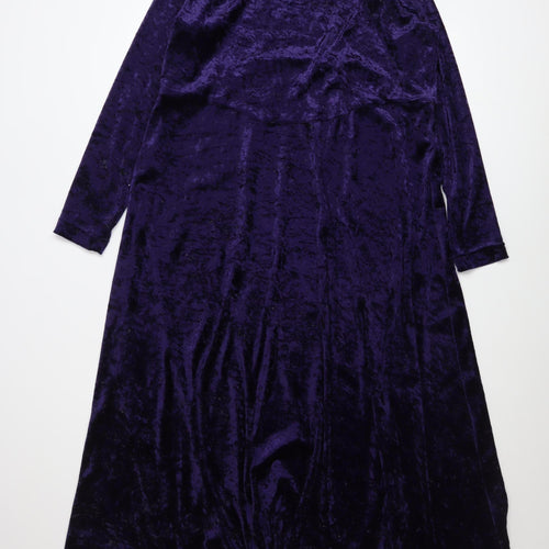 Blooming of Dublin Women's Purple Long Sleeve Velvet Maxi Dress Size 12-14