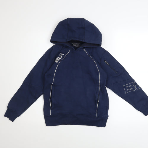 BLK Boys Navy Blue Hooded Pullover Sweatshirt Size 10 Years Cotton Blend