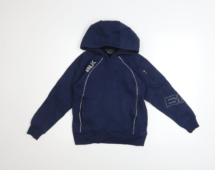 BLK Boys Navy Blue Hooded Pullover Sweatshirt Size 10 Years Cotton Blend