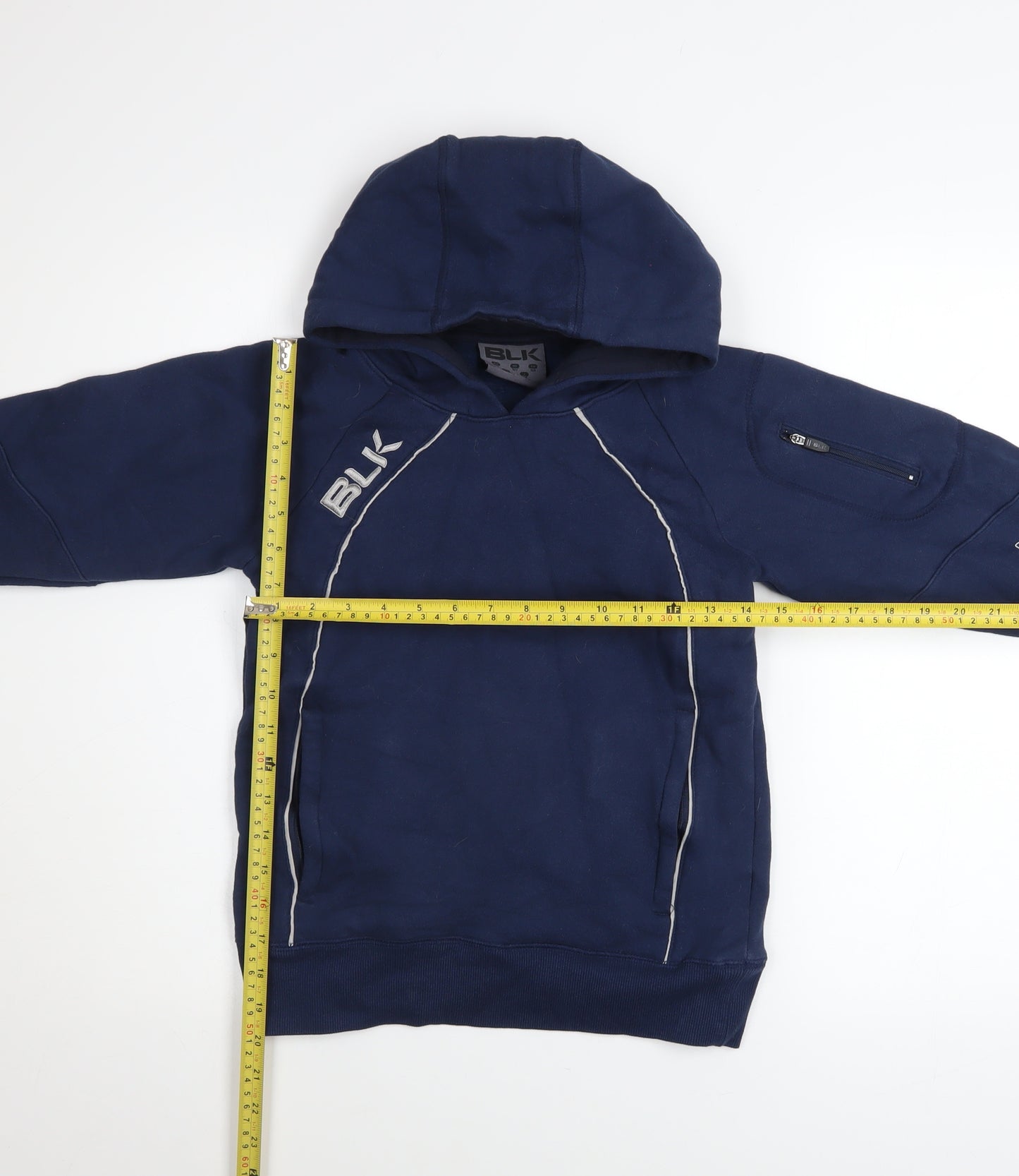 BLK Boys Navy Blue Hooded Pullover Sweatshirt Size 10 Years Cotton Blend