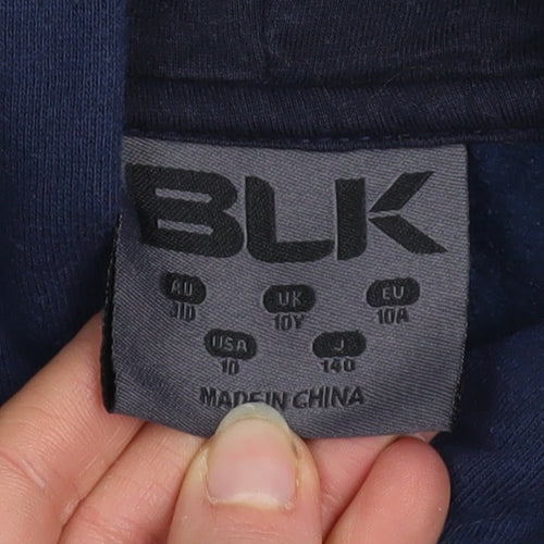 BLK Boys Navy Blue Hooded Pullover Sweatshirt Size 10 Years Cotton Blend