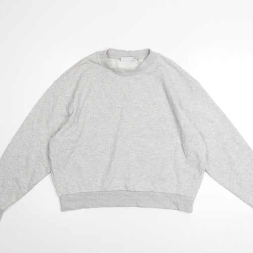 Weekday Women Grey XS Pullover Sweatshirt Cotton Blend Casual
