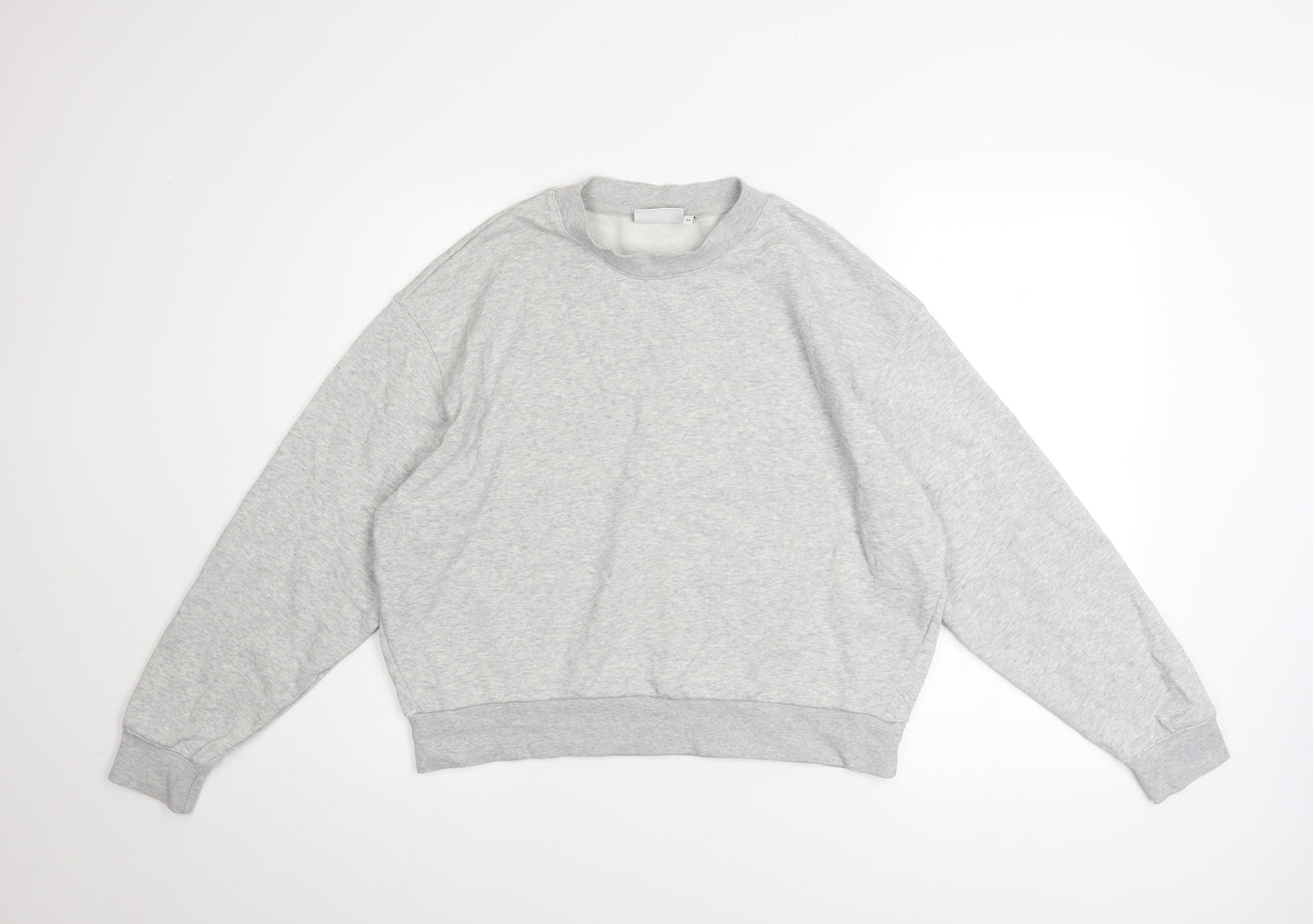 Weekday Women Grey XS Pullover Sweatshirt Cotton Blend Casual