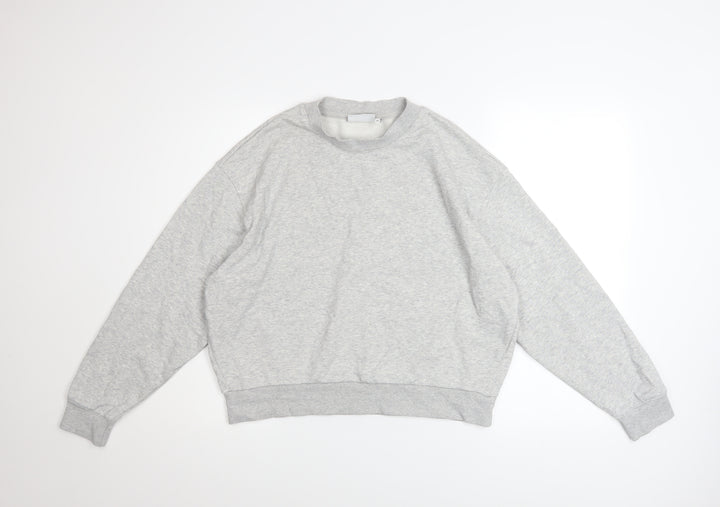 Weekday Women Grey XS Pullover Sweatshirt Cotton Blend Casual
