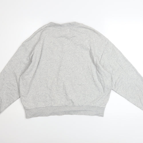 Weekday Women Grey XS Pullover Sweatshirt Cotton Blend Casual