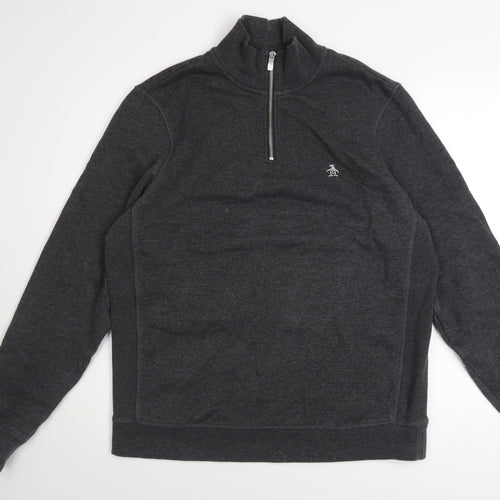 Original Penguin Men's Grey 1/4 Zip Mock Neck Sweatshirt Size L