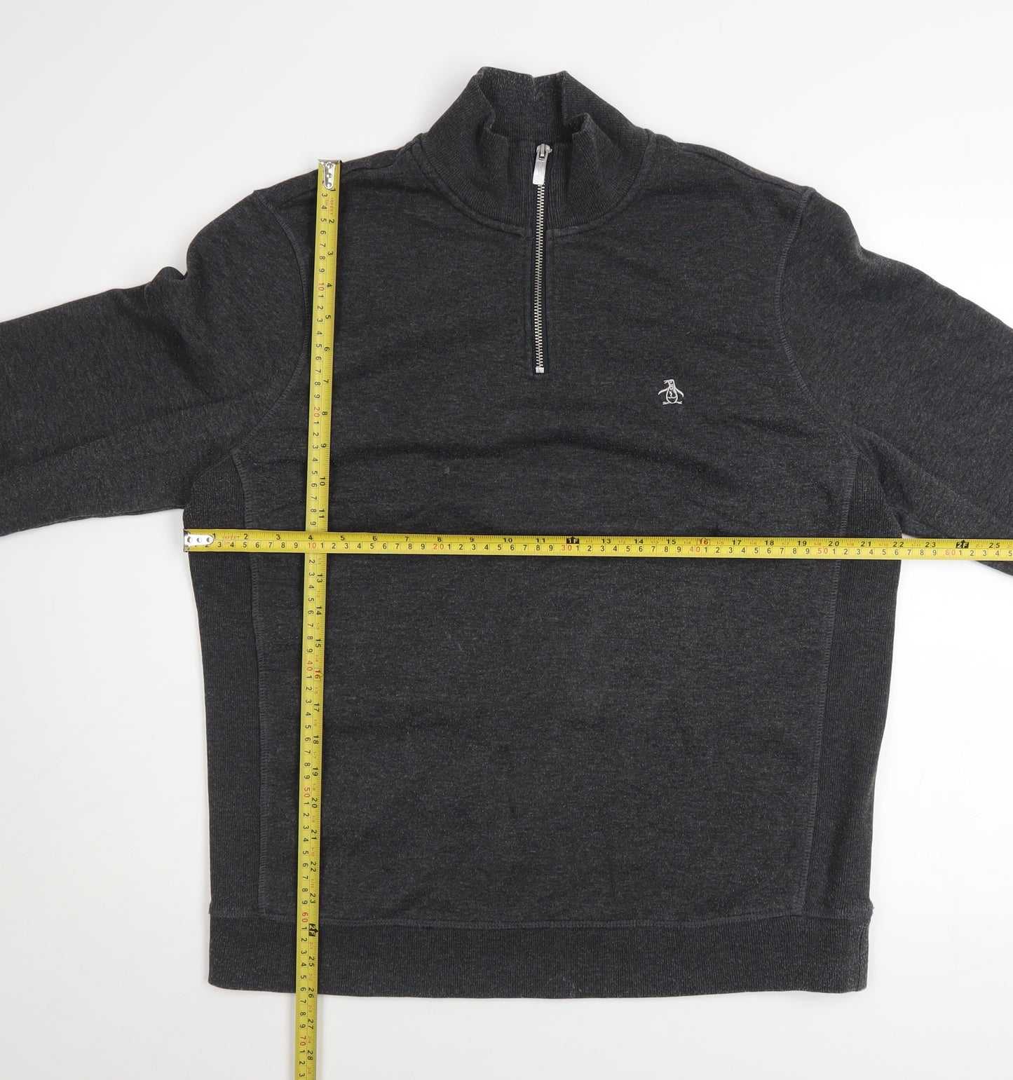 Original Penguin Men's Grey 1/4 Zip Mock Neck Sweatshirt Size L