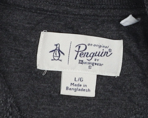 Original Penguin Men's Grey 1/4 Zip Mock Neck Sweatshirt Size L