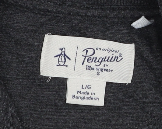 Original Penguin Men's Grey 1/4 Zip Mock Neck Sweatshirt Size L
