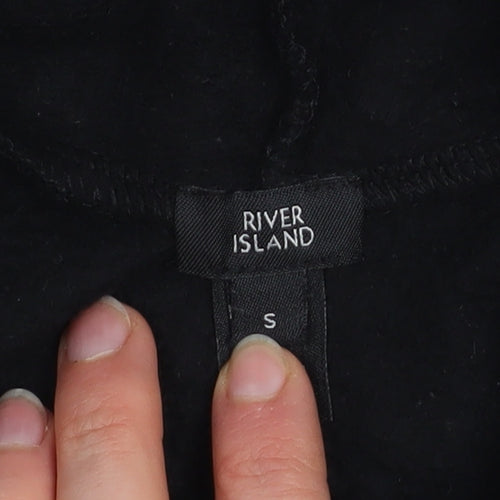 River Island Women’s Black Sequin Hem Hooded Pullover Hoodie Size S