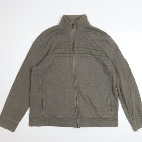 Next Men's Grey Track Jacket Large Full Zip Cotton Blend