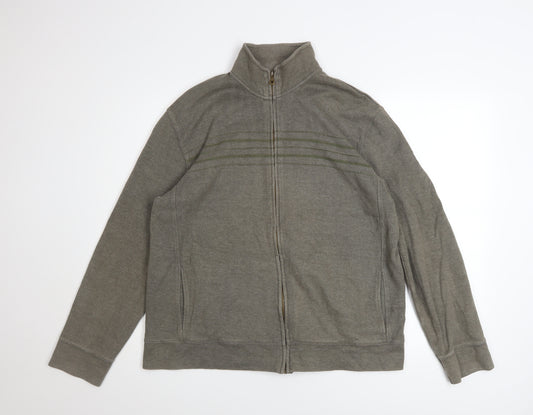 Next Men's Grey Track Jacket Large Full Zip Cotton Blend