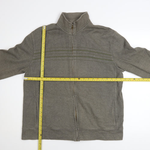 Next Men's Grey Track Jacket Large Full Zip Cotton Blend