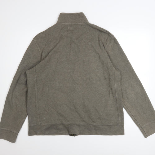 Next Men's Grey Track Jacket Large Full Zip Cotton Blend