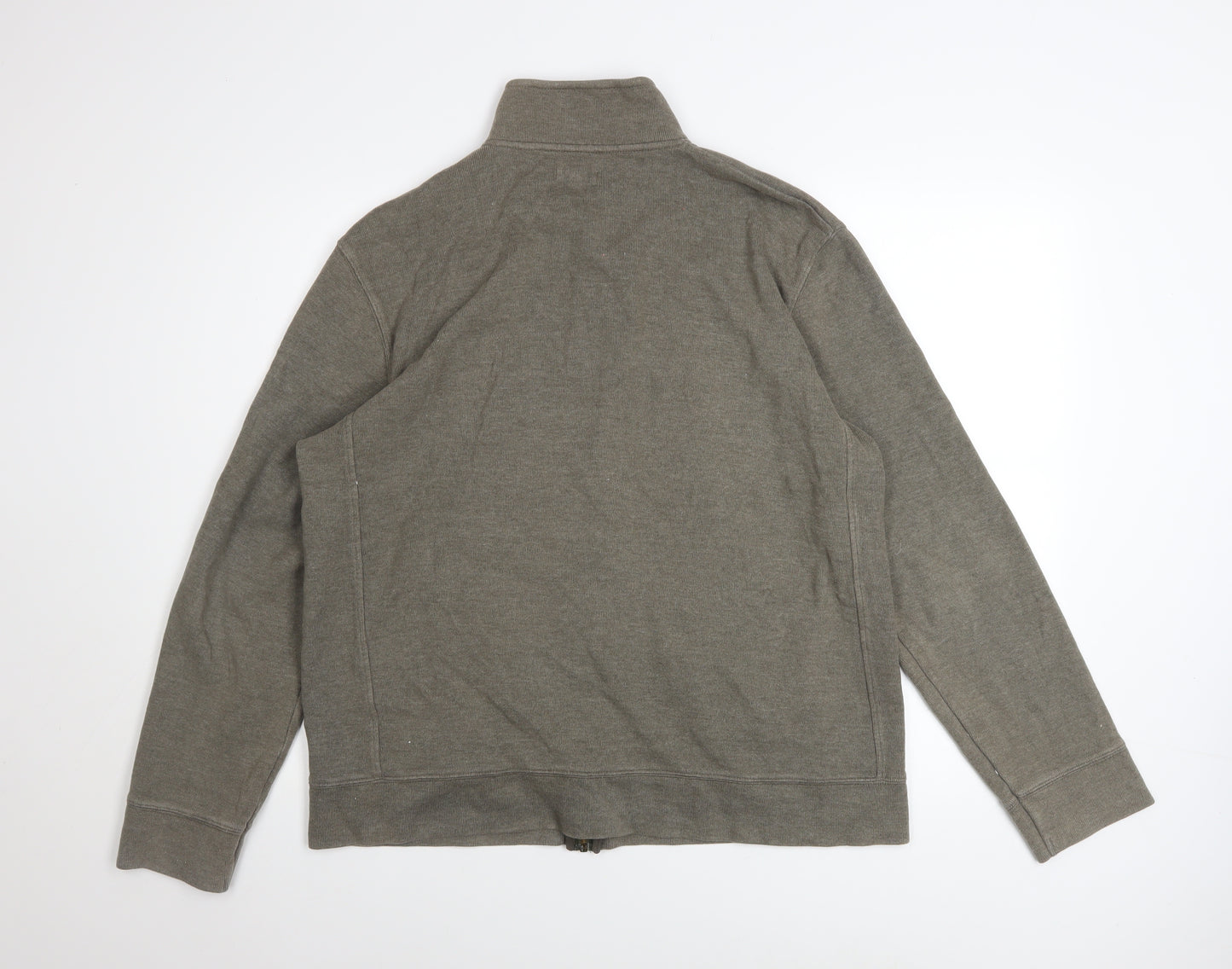 Next Men's Grey Track Jacket Large Full Zip Cotton Blend