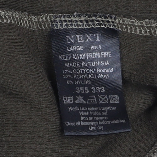 Next Men's Grey Track Jacket Large Full Zip Cotton Blend