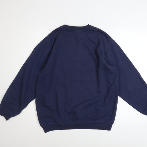 Adidas Teens Blue Crew Neck Logo Pullover Sweatshirt Size 164
