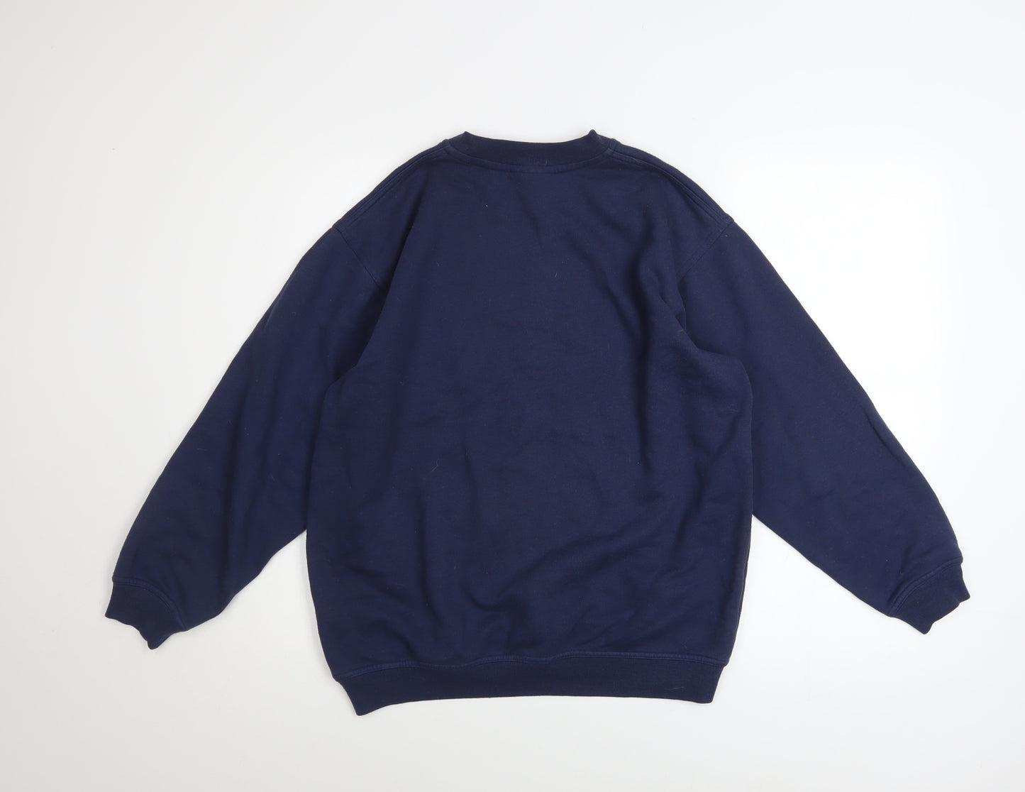 Adidas Teens Blue Crew Neck Logo Pullover Sweatshirt Size 164