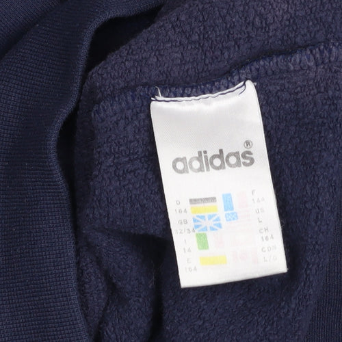 Adidas Teens Blue Crew Neck Logo Pullover Sweatshirt Size 164