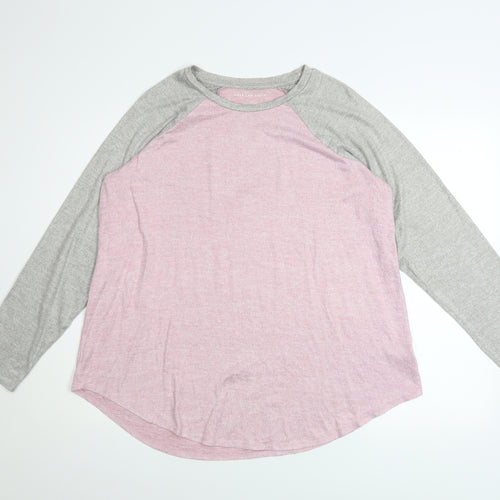 American Eagle Women's Pink & Grey Raglan Sweatshirt Size L