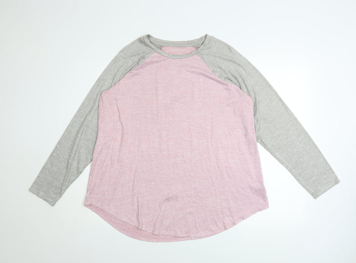 American Eagle Women's Pink & Grey Raglan Sweatshirt Size L