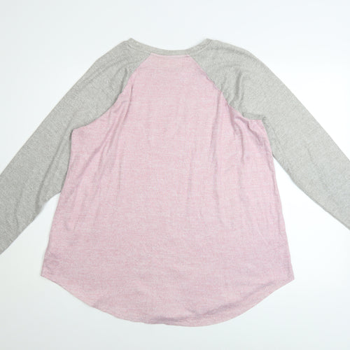 American Eagle Women's Pink & Grey Raglan Sweatshirt Size L