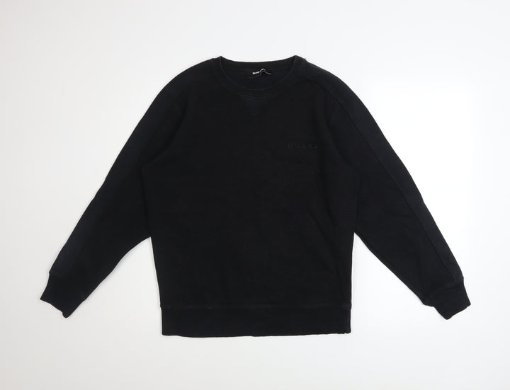 Diesel Men's Black Cotton Crew Neck Sweatshirt Size M Pullover