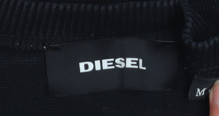 Diesel Men's Black Cotton Crew Neck Sweatshirt Size M Pullover
