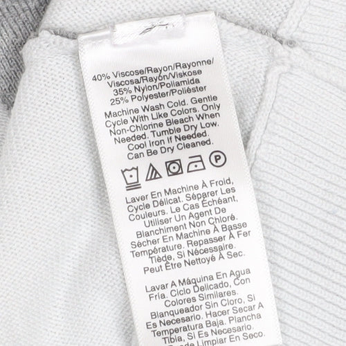 DKNY Womens Grey V-Neck Relaxed Fit Knit Jumper Size XL