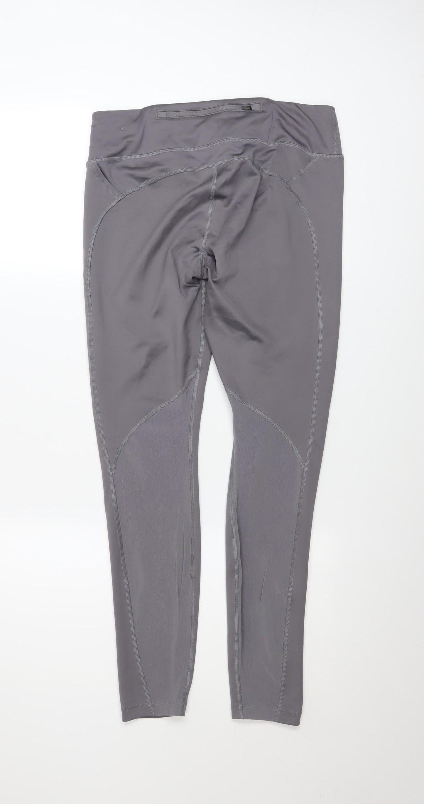 Nike Women Grey Dri-FIT Leggings L Moisture Wicking Activewear