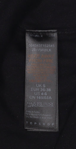 Topshop Women's Black Roll Neck Knit Jumper Size S