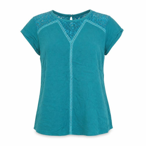 Esprit Women’s Green Lace Crochet Short Sleeve Blouse Size L