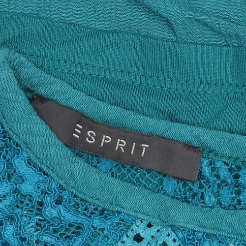 Esprit Women’s Green Lace Crochet Short Sleeve Blouse Size L