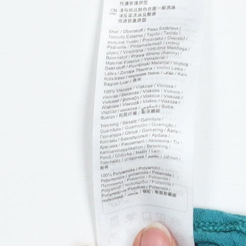 Esprit Women’s Green Lace Crochet Short Sleeve Blouse Size L