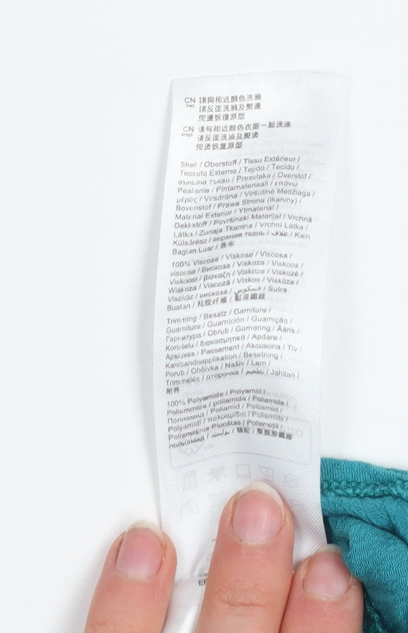 Esprit Women’s Green Lace Crochet Short Sleeve Blouse Size L