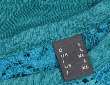 Esprit Women’s Green Lace Crochet Short Sleeve Blouse Size L