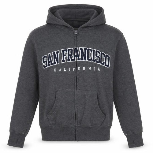 Ocean Beach Mens Grey Full Zip Hoodie Size S San Francisco Graphic