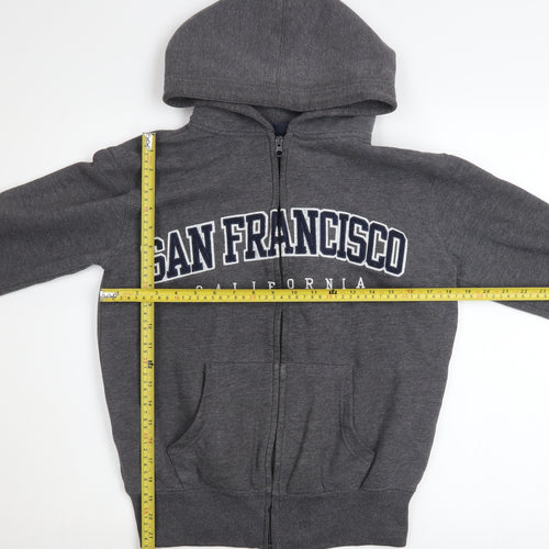 Ocean Beach Mens Grey Full Zip Hoodie Size S San Francisco Graphic