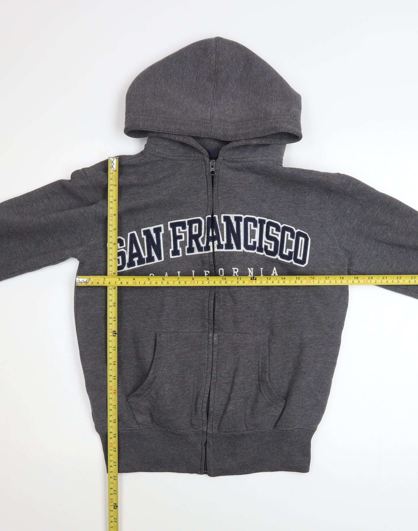 Ocean Beach Mens Grey Full Zip Hoodie Size S San Francisco Graphic