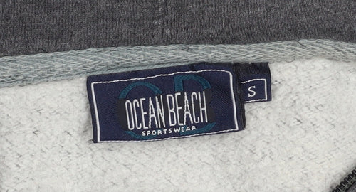Ocean Beach Mens Grey Full Zip Hoodie Size S San Francisco Graphic