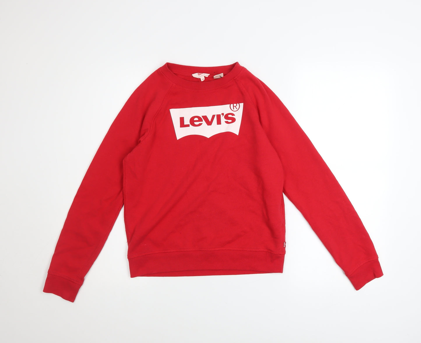 Levi's Women's Red Logo Crew Neck Long Sleeve Sweatshirt XS